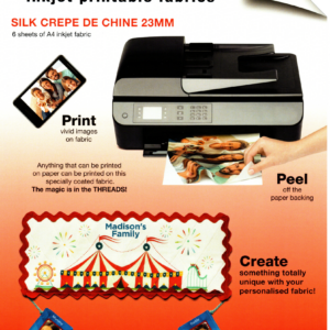 Threads -100% Silk Crepe de Chine 23mm-A4 (6 Sheets)